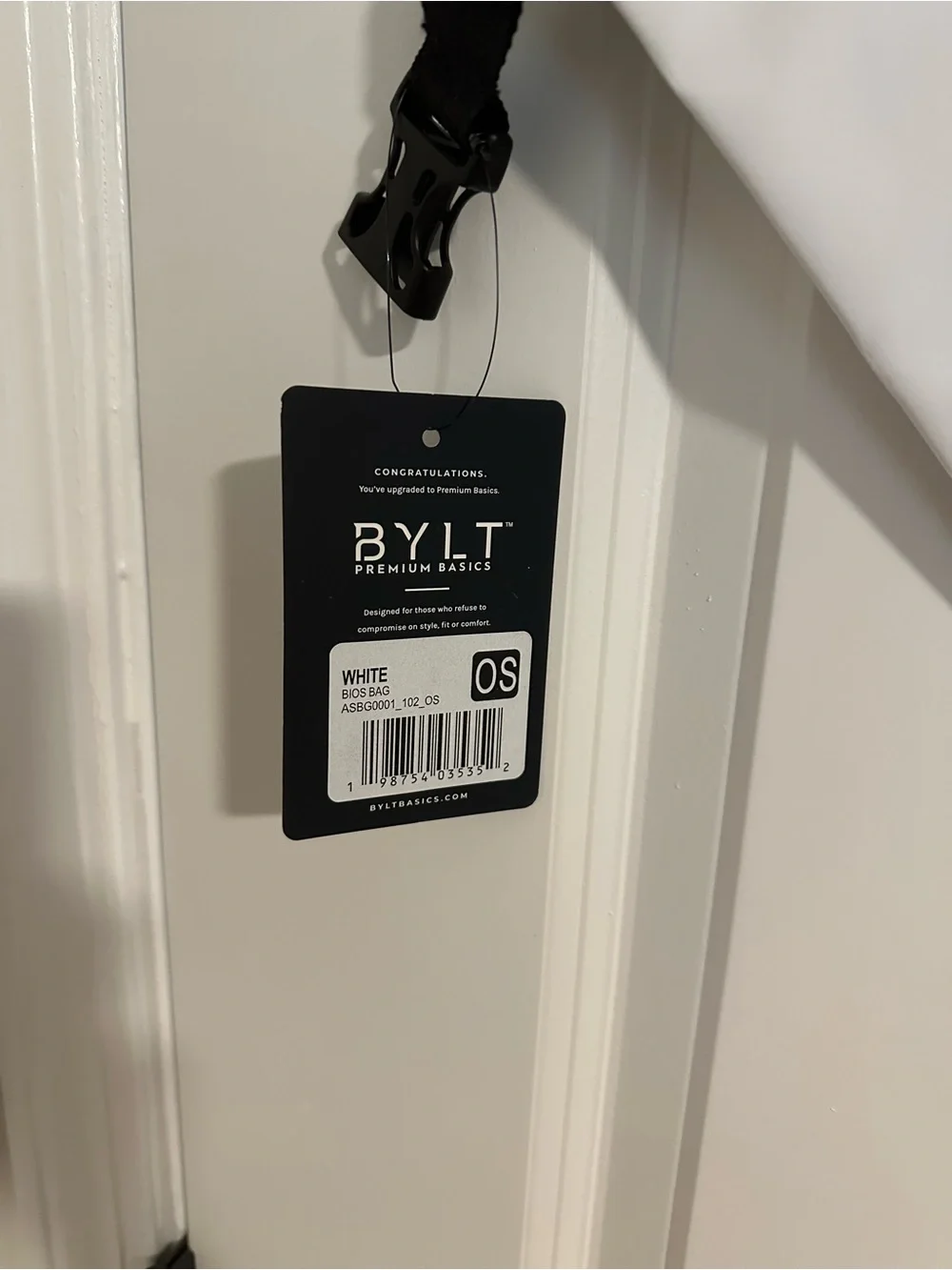 BYLT Basics White and Black Bio Dry Bag Sling Bag with Adjustable Strap